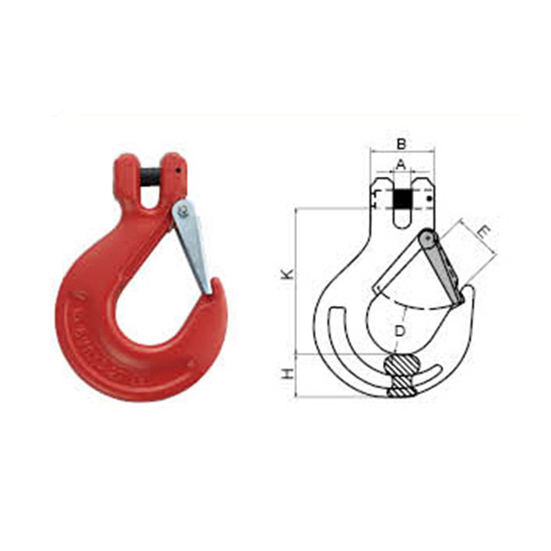 Gancho de eslinga con horquilla G80 con pestillo