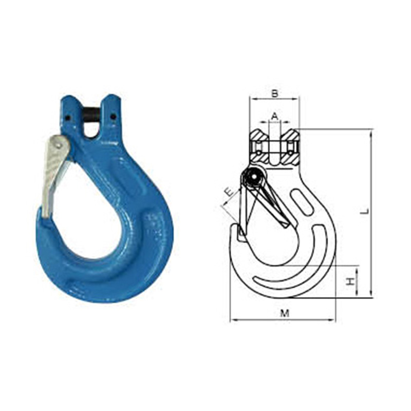 Gancho de eslinga tipo horquilla G100 con pestillo fundido