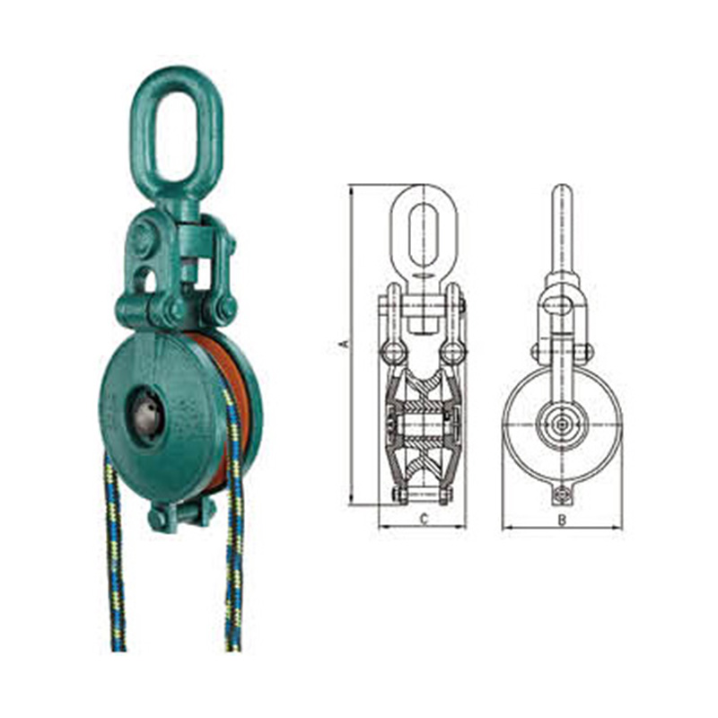 Bloques de alambre marino de una sola rueda