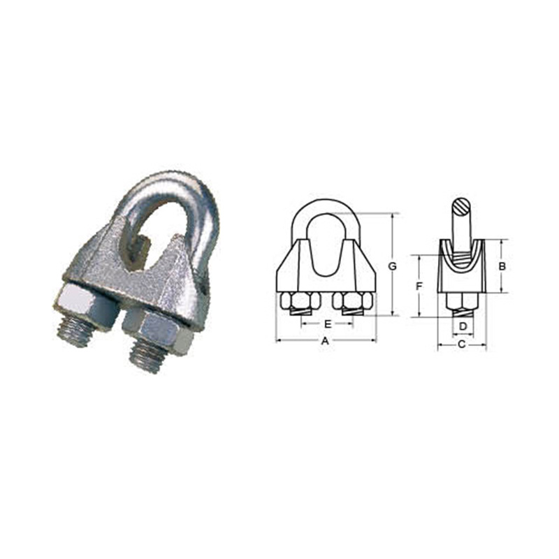 Galv. Clip de cable maleable